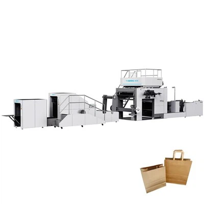 Maskin för papperspåsframställning med handtag